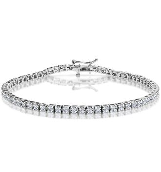 The Diamond Store 3ct Diamond Tennis Bracelet Claw Set in 9K White Gold