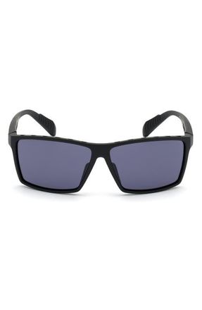 adidas 63mm Rectangular Sunglasses in Black /Smoke Lens Kolor Up Tm at Nordstrom
