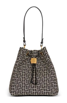 Balmain Pulse monogram jacquard backpack in Black at Nordstrom