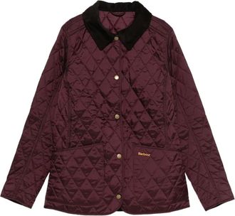 Barbour Gewatteerd jack met ribfluwelen kraag - Rood
