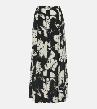 Ganni Floral cr&ecirc;pe maxi skirt