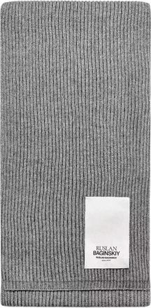 Ruslan Baginskiy Grijze Logopatch Sjaal - Dames - Wintersjaals - Grijs - ONE Size - Wol - Accessoires