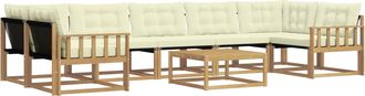 vidaXL Conjunto De Sof&aacute;s De Exterior 8 Uds. Blanco Y Crema Vidaxl