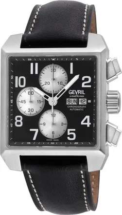 Gevril Group Herald Square Chronograph Automatic Black Dial Mens Watch 44701