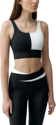 Born Living Yoga Kate Reversible Medium-Support Performance Sports Top in Black-Offwhite at Nordstrom, Size X-Small