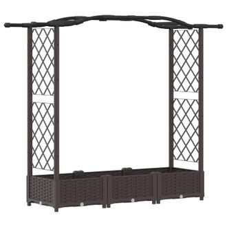 vidaXL Cama Elevada Con Trellis Y Techo Marr&oacute;n 169 X 40 X 125 Cm Pp Vidaxl