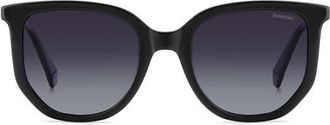 Polaroid 51mm Polarized Square Sunglasses in Black/Grey Sf Polar at Nordstrom