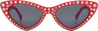 Moschino Grey Cat Eye Ladies Sunglasses MOS006/S/STR 0C9A/IR 52