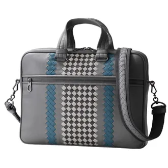 Bottega Veneta Briefcase Mens Intrecciato Leather Business Bag