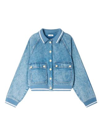 Sandro Denim jack met gebreide kraag - Blauw