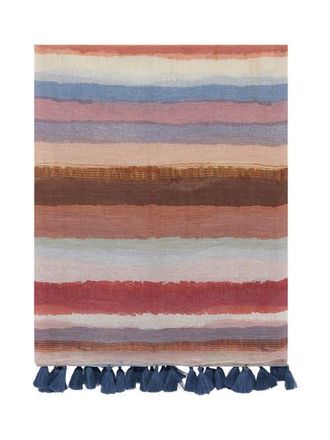 Gerard Darel Striped Lightweight Scarf in Coral at Nordstrom