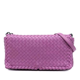 Bottega Veneta Pre-owned Cross Body Bags, female, Purple, Size: ONE SIZE Pre-owned Leather Shoulder Bag