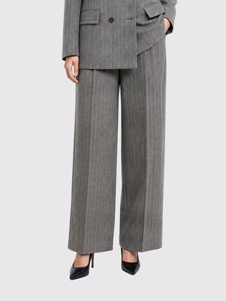 P.A.R.O.S.H. P. A.R. O.S. H. Pantaloni Ludy gessati in lana vergine a gamba larga