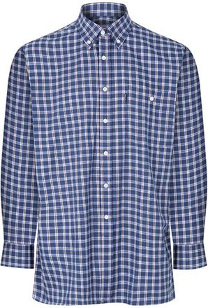 Champion Check Shirt Long Sleeve Chest Pocket Button Collar Mens S-3XL Ashbourne (UK, Alpha, M, Regular, Regular, Blue)