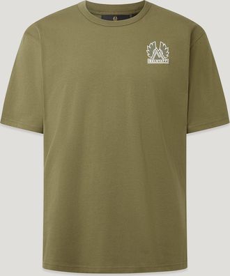 Belstaff Mountain Logo T-shirt Mens Cotton Jersey True Olive Size 2XL