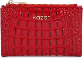 Kazar Portemonnee van Patentleer met Reli&euml;f - Dames - Portefeuilles - Rood - ONE Size - Leer - Accessoires
