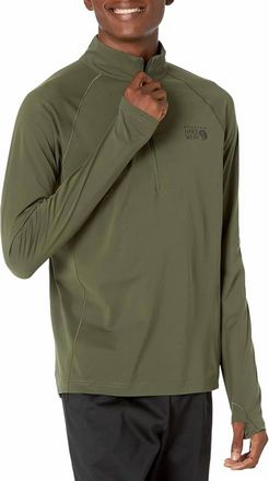 Mountain Hardwear Stretch Half Zip Jacket In Surplus Green