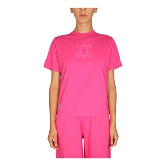 Alexander McQueen Antropoid Emboss T-Shirt SS - Dames - Tops - Roze - Maat: M