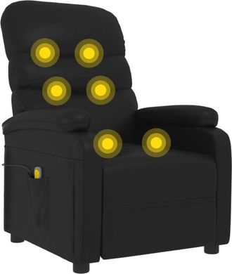 vidaXL Sill&oacute;n De Masaje De Cuero Sint&eacute;tico Negro Vidaxl