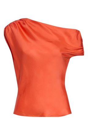 Toccin Veda Ruched One-Shoulder Top in Flame at Nordstrom, Size 00