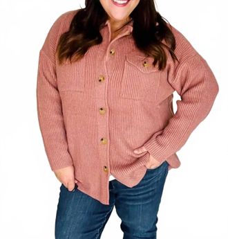 Entro Sweater Shacket - Plus In Mauve