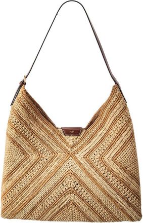 Anya Hindmarch Bow Raffia & Leather Tote Bag