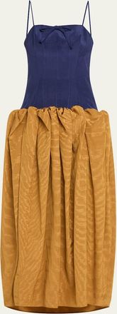 Rosie Assoulin Fifi Drop-Waist Spaghetti Strap Bubble Gown