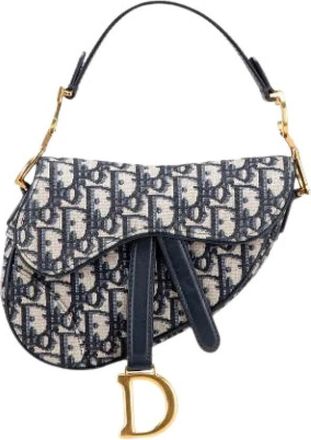 Dior Pre-owned Saddle Bag - Dames - Vintage Schoudertas - Blauw - ONE Size - Leer - Vintage