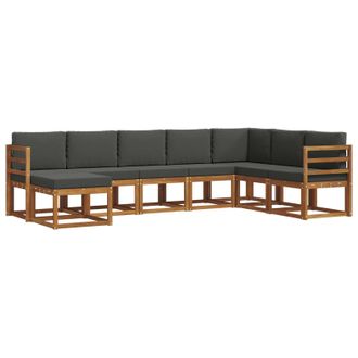vidaXL Conjunto De Sof&aacute;s De Exterior 8 Pcs Natural Y Antracita Vidaxl