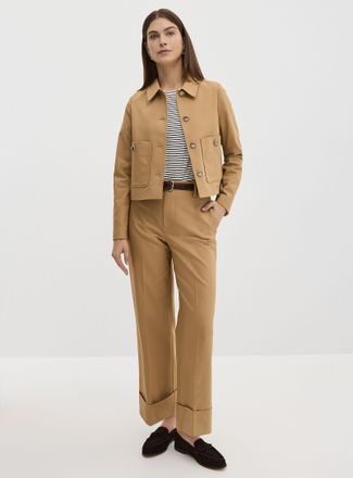 Contemporaine Womens Cuffed structured pant Fit: Wide leg, high rise