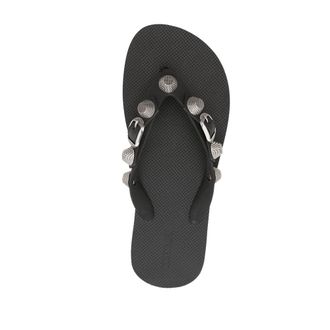 Balenciaga Stud-Embellished Thong Sandals - Black
