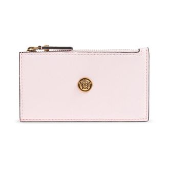 Versace Wallets & Cardholders, female, Pink, Size: ONE SIZE Embl&egrave;me Leather Zip Card Holder