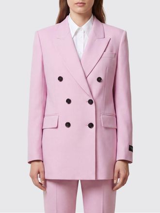 Msgm Blazer corto doppiopetto in misto viscosa con rever a lancia