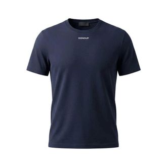 Dondup Tops, Heren, Blauw, XL, Katoen, Regular-fit T-shirt met ronde hals