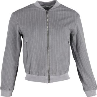 HUGO BOSS Full Zip Bomber Jacket in Grey Wool