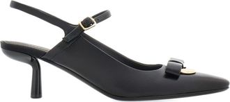 Ferragamo 55mm Drop Bow pumps - women - Calf Leather/Goat Skin - 6.5C - Black