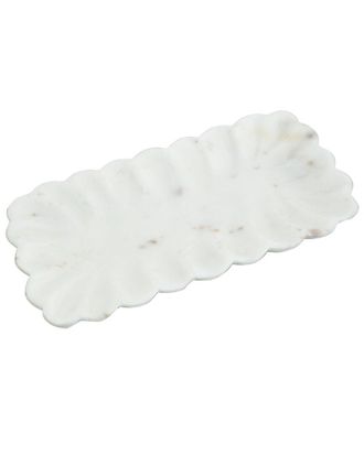 Tiramisu Scalloped Elegance Marble Platter
