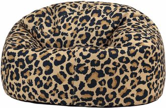 Icon Brand Puf cl&aacute;sico en tela con estampado de leopardo