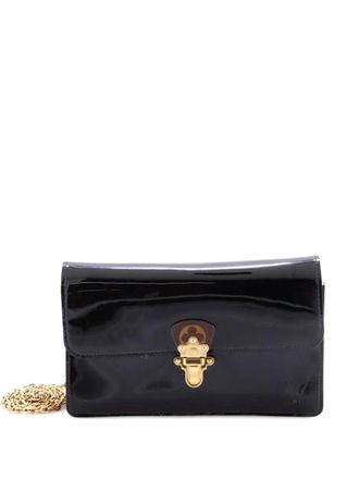 Louis Vuitton Cherrywood Chain Wallet Vernis with Monogram Canvas crossbody bag - Nero