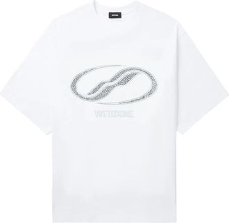 We11done Sporty Sheldon T-shirt met grafische print - Wit