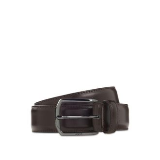 BOSS Leather belt with silver-tone hardware and Double B