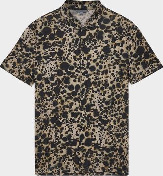 John Varvatos Mens Marini Band-Collar Short-Sleeve Shirt