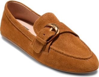 Cole Haan Grand Ambition Alette Buckle Loafer in Tobacco Suede at Nordstrom, Size 10.5