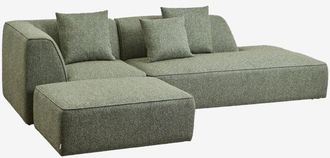 Sklum Sof&aacute; Modular Esquinero De 2 Piezas Con Div&aacute;n Derecho Y Puff Tapizado Cardea Sklum