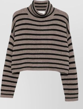 Lisa Yang striped ribbed cashmere turtleneck sweater