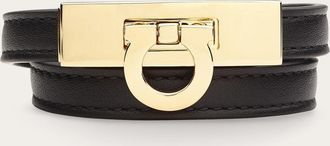 Ferragamo Women Gancini double twist bracelet - size 15 Black