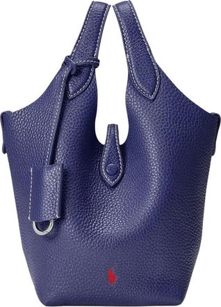 Polo Ralph Lauren Tassen, Dames, Blauw, ONE Size, Leer, Small Polo Play Tote
