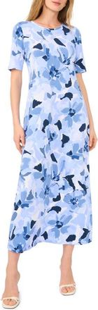 Vince Camuto Floral Crewneck Maxi Dress in Blue Night at Nordstrom, Size X-Large