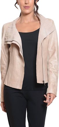 Cigno Nero Womens Lene Leather Jacket In Cashmere