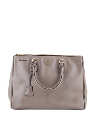 Prada Double Zip Lux Saffiano Leather Large tote bag - Bruin